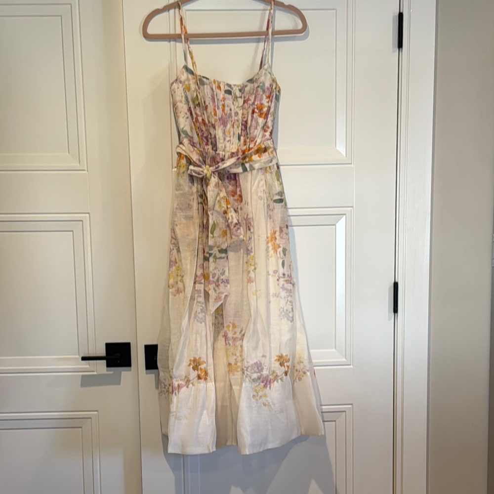 Zimmermann Cream Floral Midi Dress